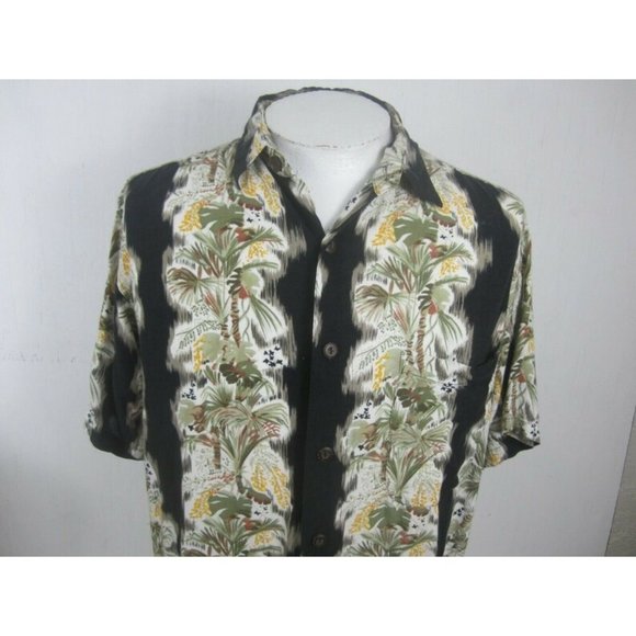 Pacific Scene vtg Men Hawaiian camp shirt p2p 25 L aloha luau tropical panel - Picture 4 of 10